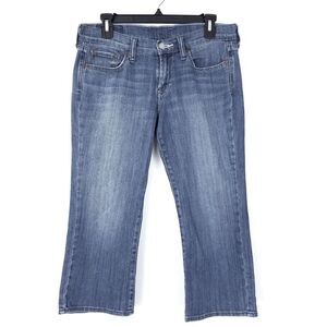 Lucky Brand Crop Jeans Medium Blue Wash Capri Length Cotton Stretch Size 6/28